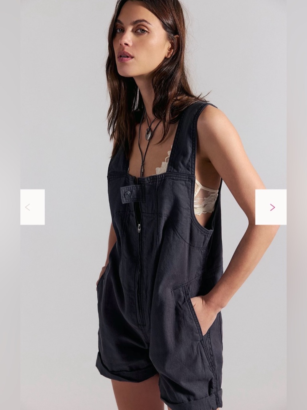 Free People We The Free Jude Shortalls Medium Black NWT
